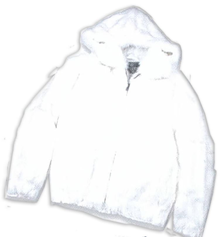 Winter Fur Men's White Full Skin Rabbit Jacket With Detachable Hood M05R02WT.